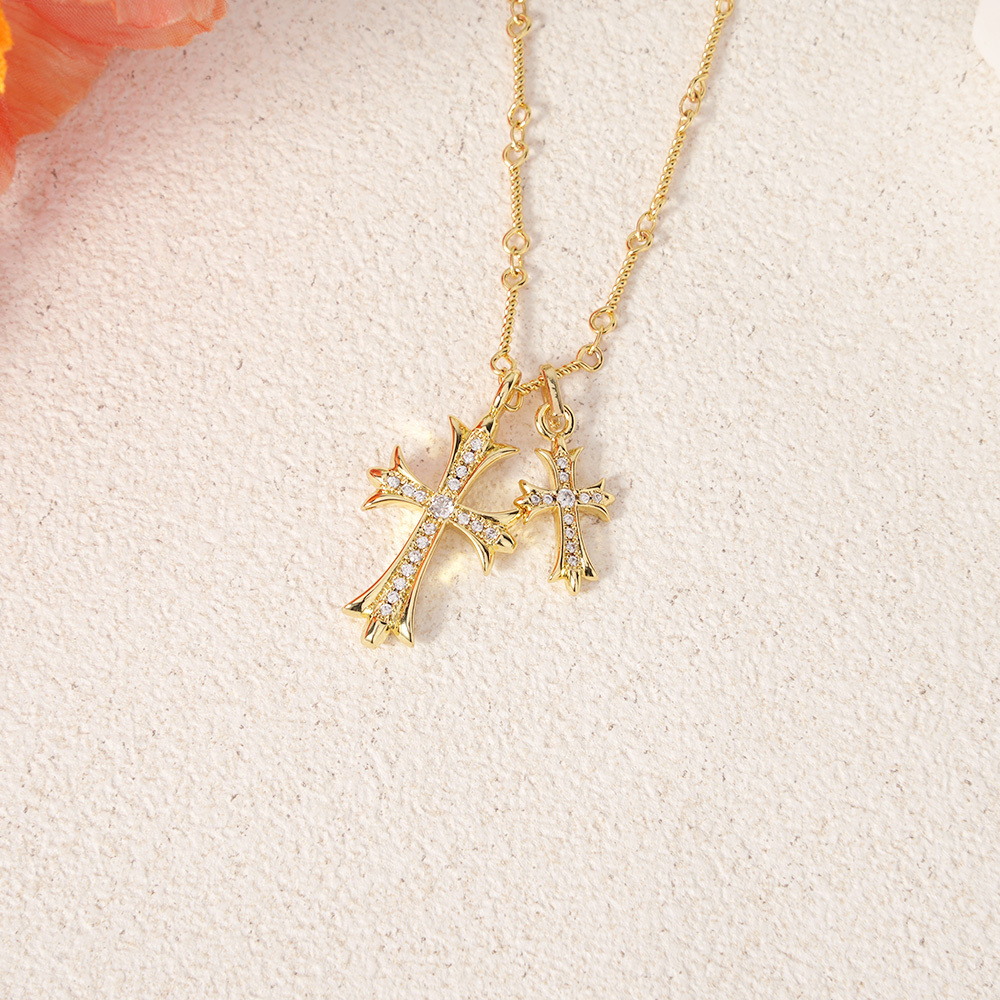 Intersecting Faiths Double Cross Me Necklace Christian Jewelry