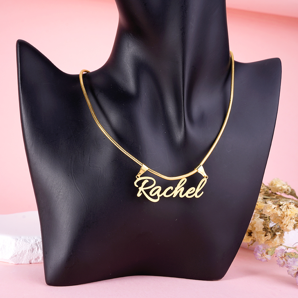 Snake Chain Custom Gold Plated Name Necklace