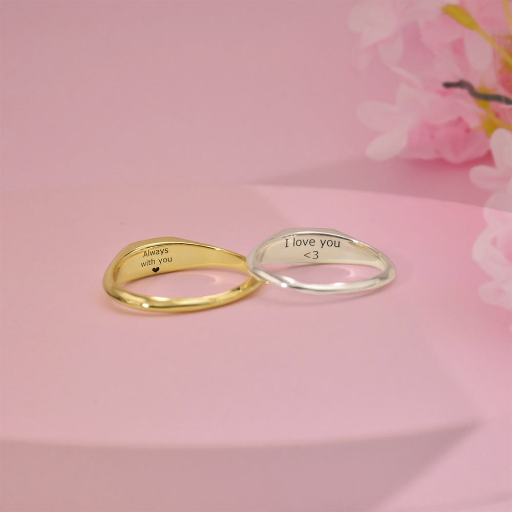 Personalized Baby Feet Ring with Birthstone Memorial Ring