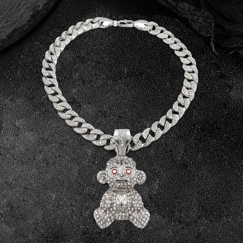 Iced Out Cuban Chain Hip Hop Music Necklace 