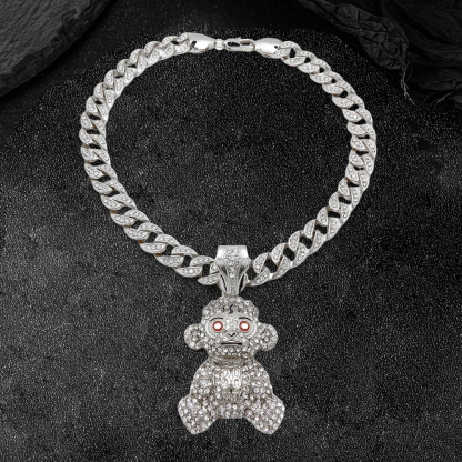 Iced Out Cuban Chain Hip Hop Music Necklace 