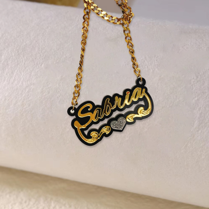 Acrylic Colorful Nameplate Personalized Name Necklace Custom Name Bamboo Earrings