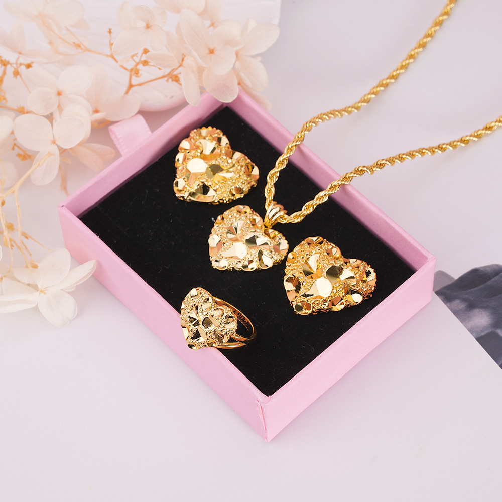 Gold earrings and ring set hotsell
