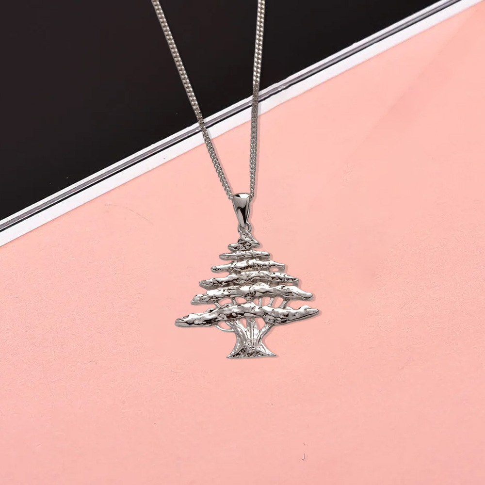 Cedar Tree Pendant Gold Plated Necklace