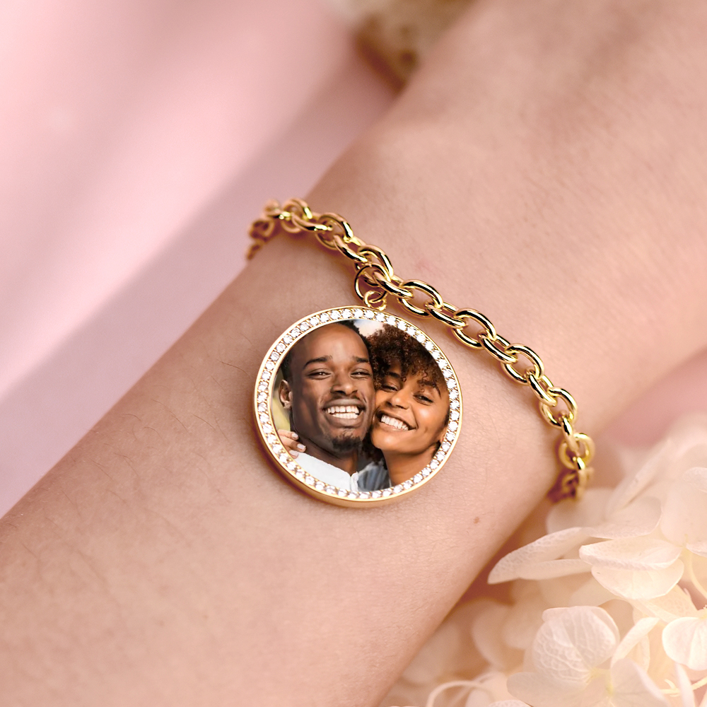 Hip Hop Link Chain Picture Bracelet Custom Photo Bracelet