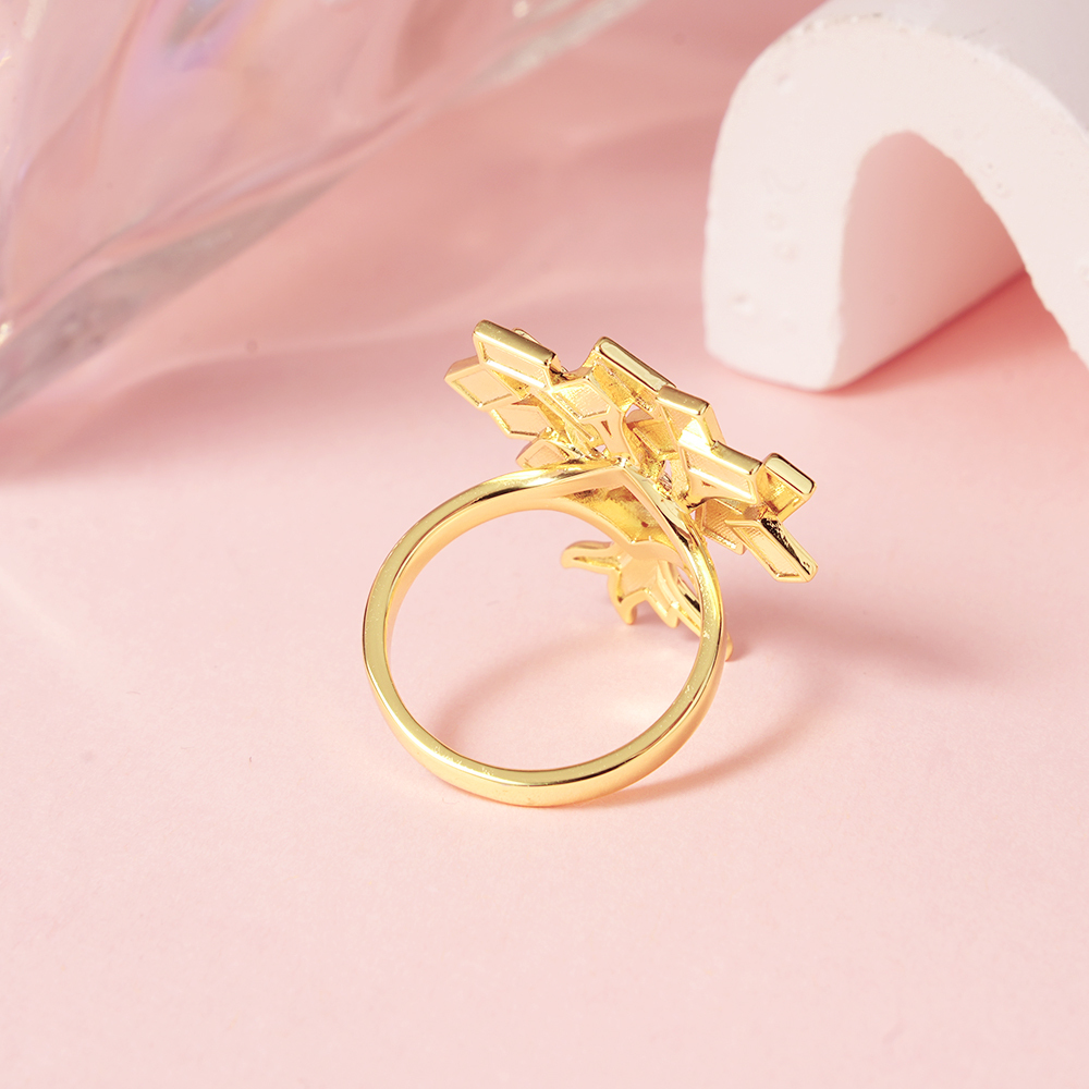 Gold Plated Money Bag Tree Ring Personalized Engraved Ring