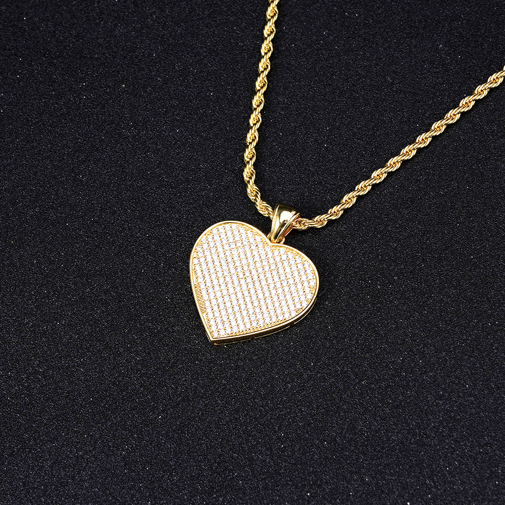 Classic Love CZ Heart Charm Gold Plated Necklace