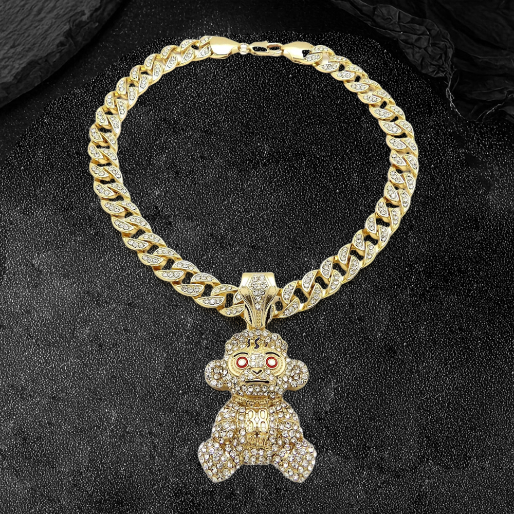Iced Out Cuban Chain Hip Hop Music Necklace
