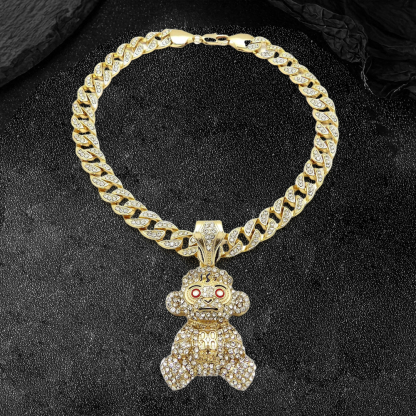 Iced Out Cuban Chain Hip Hop Music Necklace 