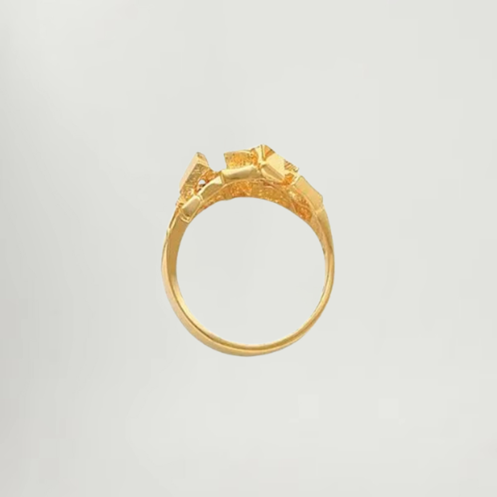 Nugget Ring Custom Gold Plated Engraved Ring