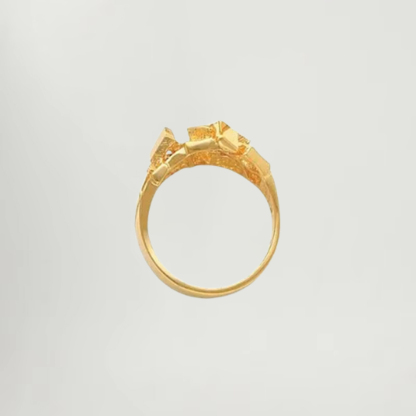 Nugget Ring Custom Gold Plated Engraved Ring