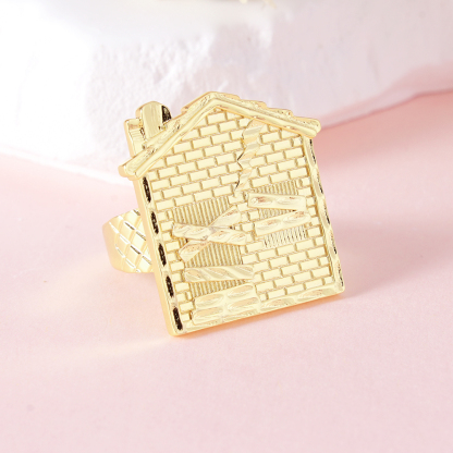 Trap House Ring Gold Plated Personalized Engraved Ring