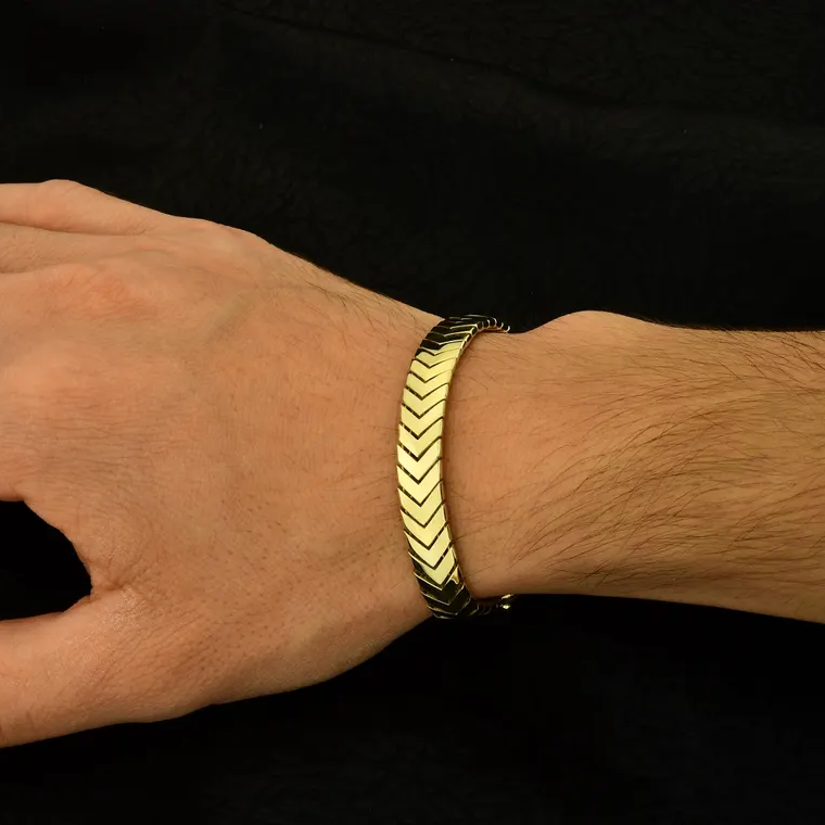 Stainless Steel Arrow Head Snakeback Men Bracelet