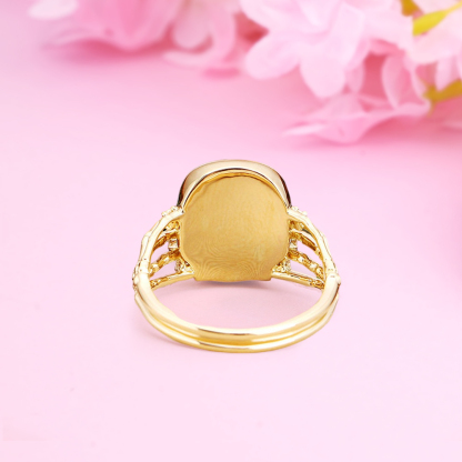 Skull Ring With Moissanite Gothic Halloween Ring 