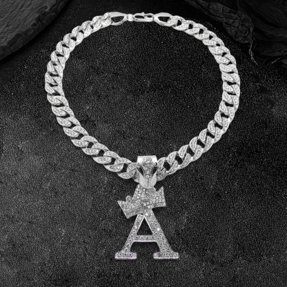 Iced Out Letter Necklace Custom Initial Necklace