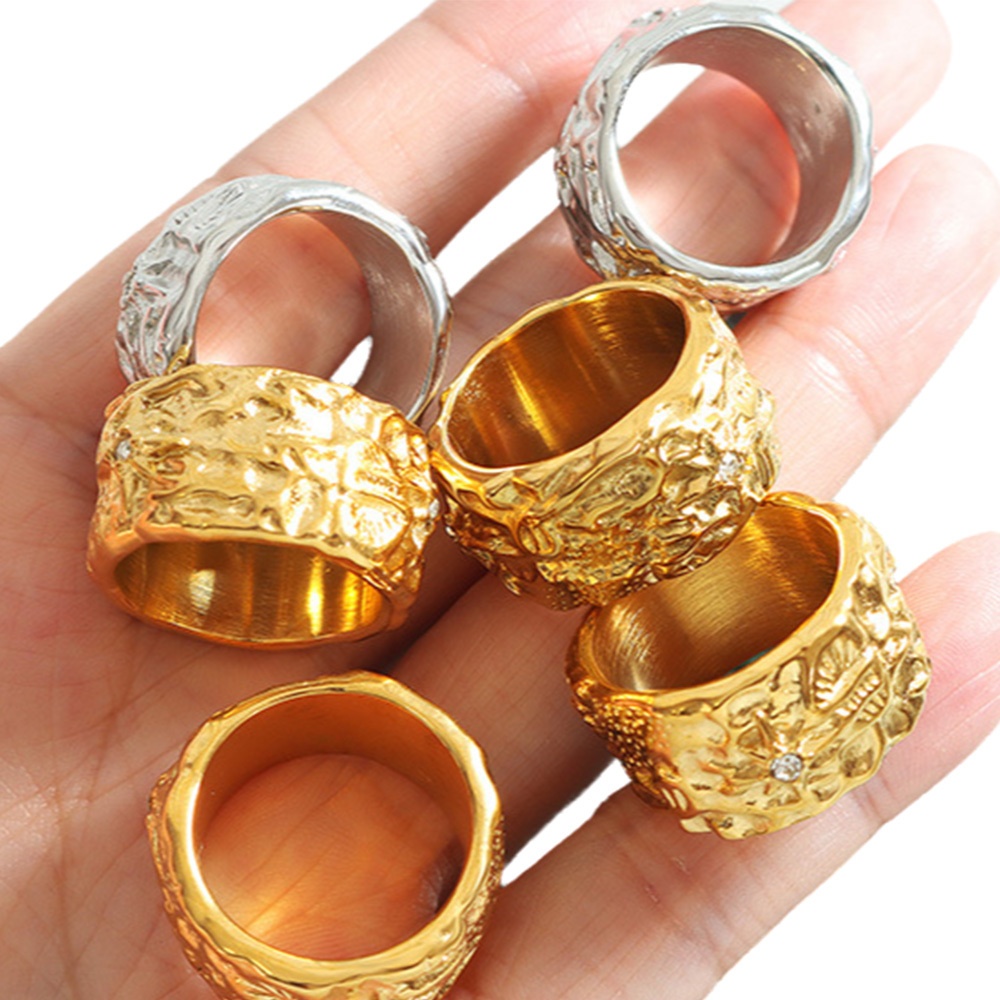 Nugget Zircon Ring Custom Engraved Ring