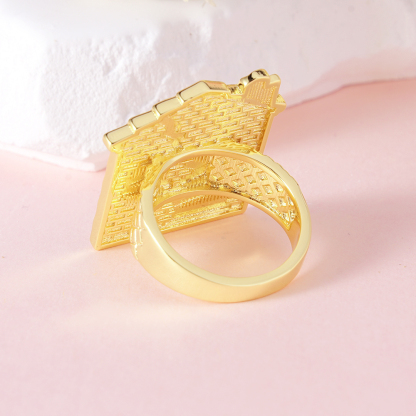 Trap House Ring Gold Plated Personalized Engraved Ring