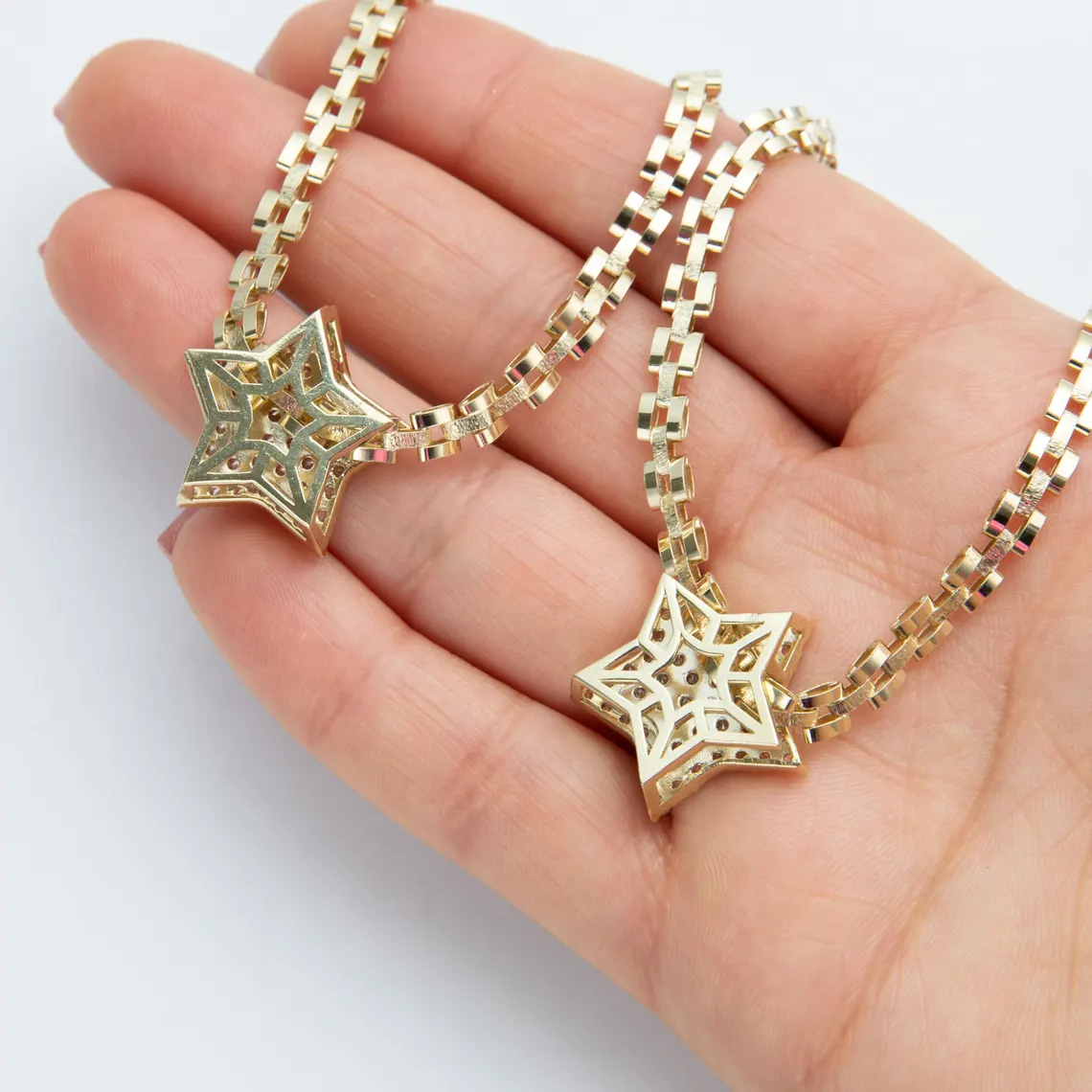 6.5mm Width RX Style Watch Band Link Chain Lucky Star Pendant Bracelet