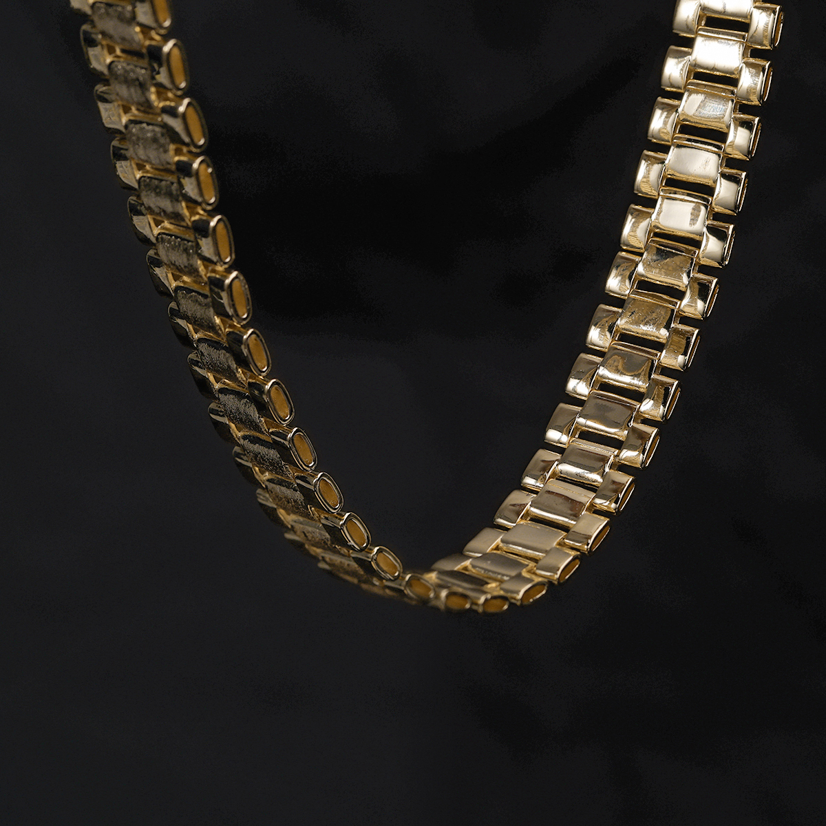 Gold Plated Rlx Railroad Chain Presidential Link Necklace 13mm – silviax
