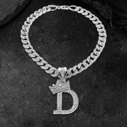 Iced Out Letter Necklace Custom Initial Necklace
