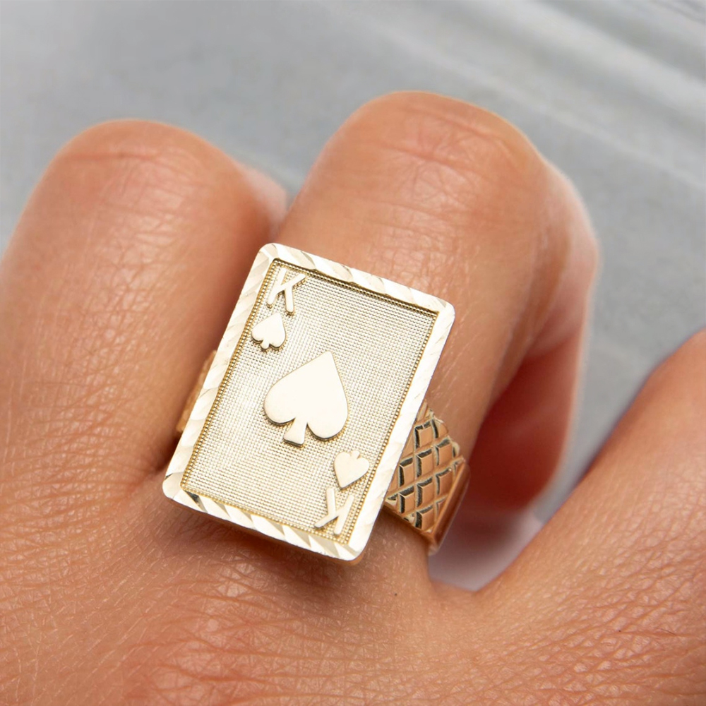 Old English Font Custom Two Name Rings