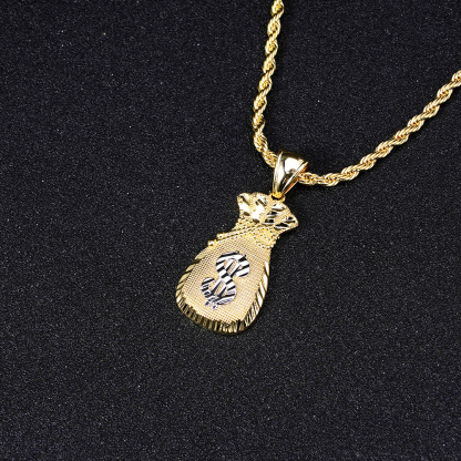Money Bag Lucky Charm Pendant Necklace 
