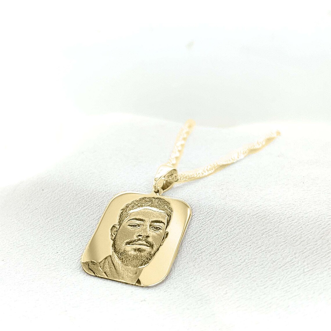Custom Engraved Photo Pendant Necklace