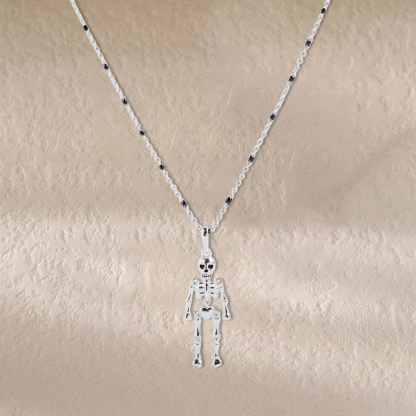 Skeleton Necklace White Gold Plated Necklace