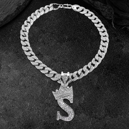 Iced Out Letter Necklace Custom Initial Necklace