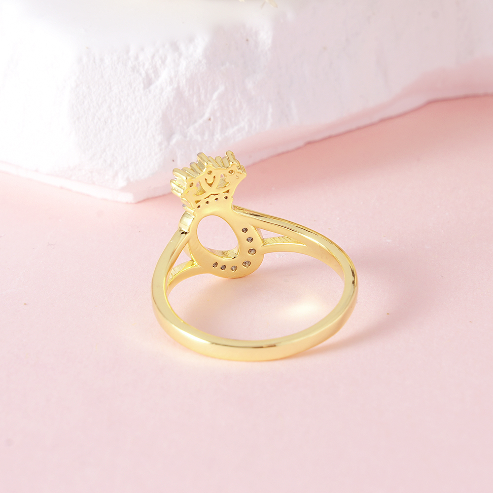 Zircon Crown Initial Personalized Letter Ring