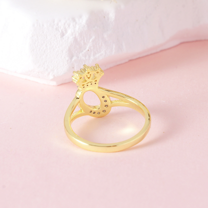 Zircon Crown Initial Personalized Letter Ring