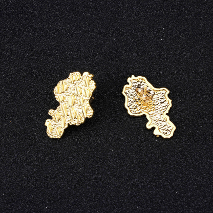 Nugget Earrings Gold Plated Push Back Stud Earrings 