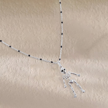 Skeleton Necklace White Gold Plated Necklace