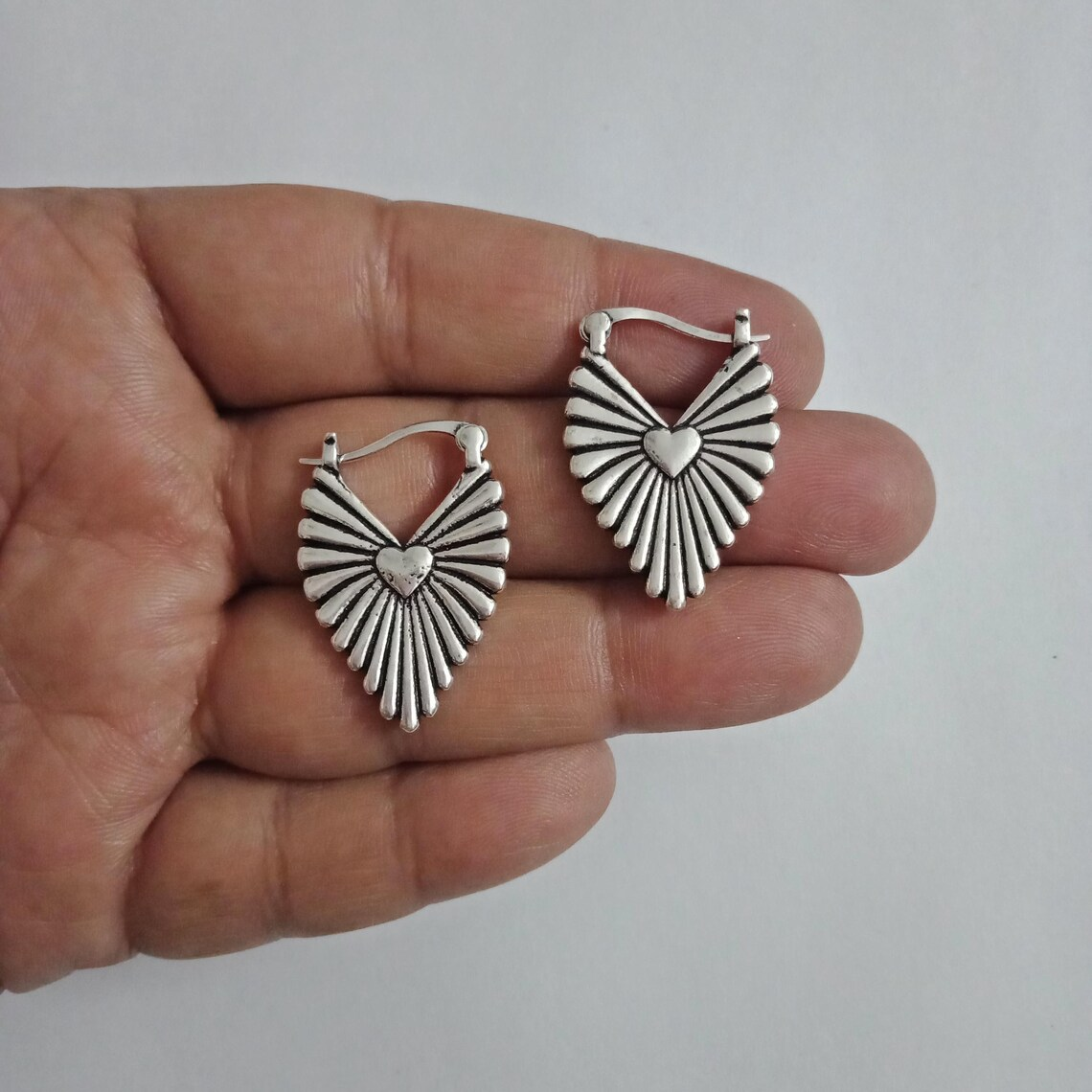 Vintage Style Gold Plated Heart Earrings