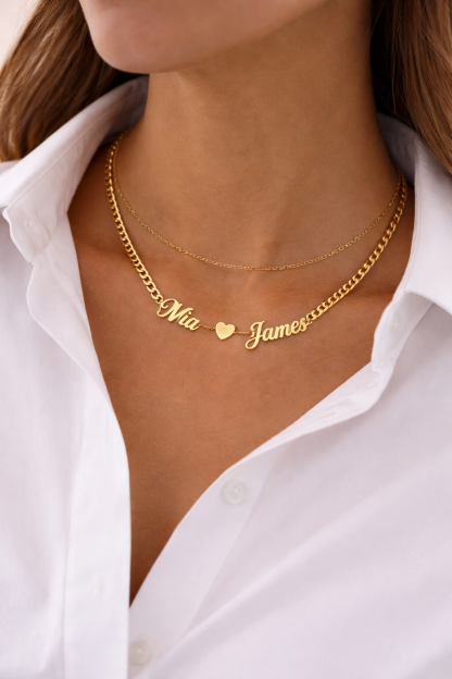  Double Name Heart Necklace
