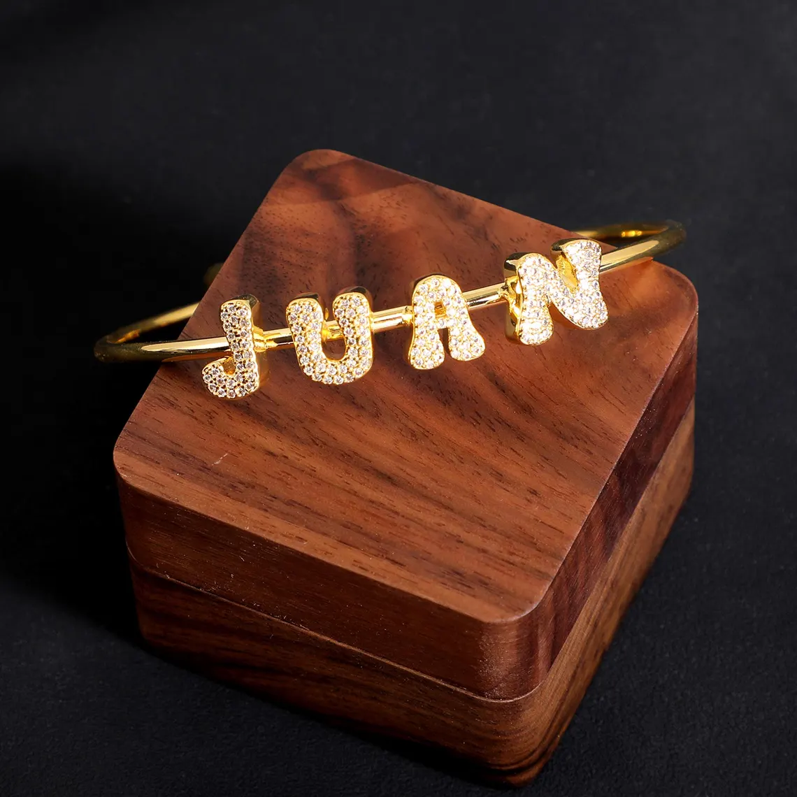 Bling Letter Personalized Gold Plated Name Anklet Cuff