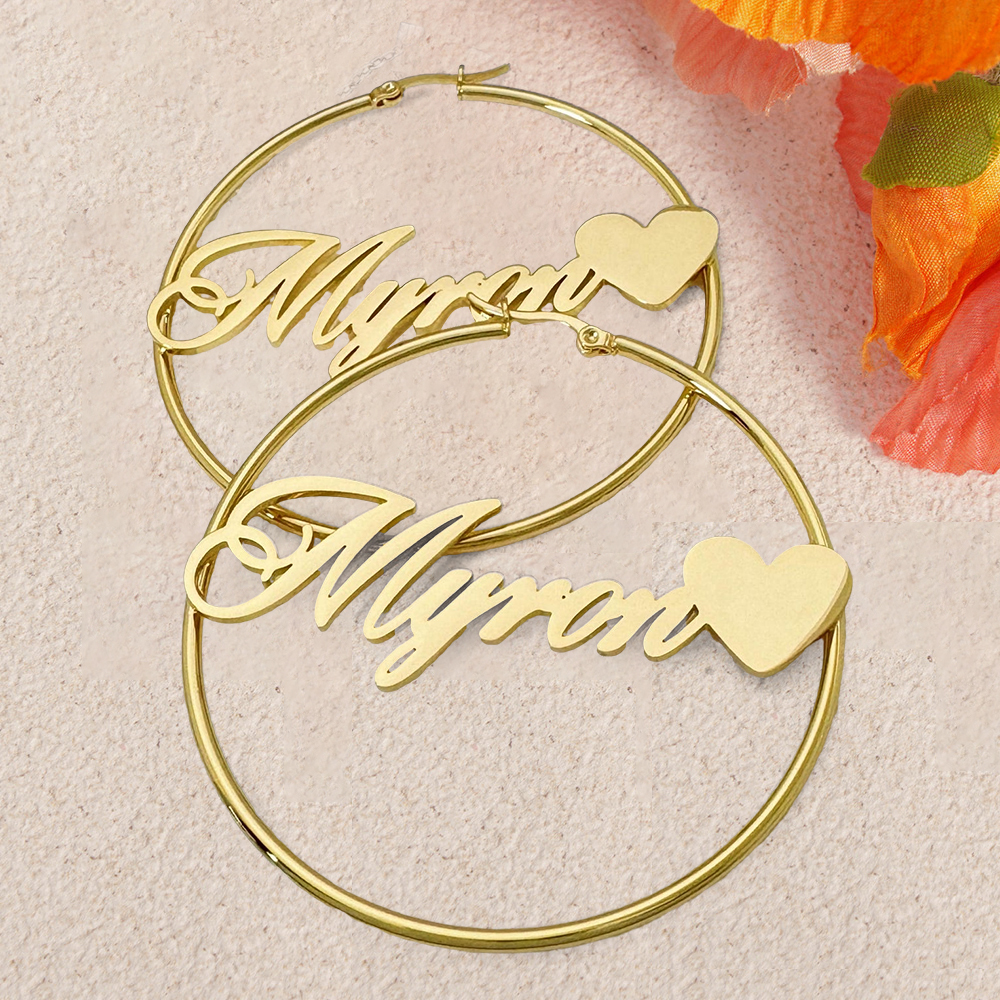 Custom Hoop Name Earring 60mm 30mm