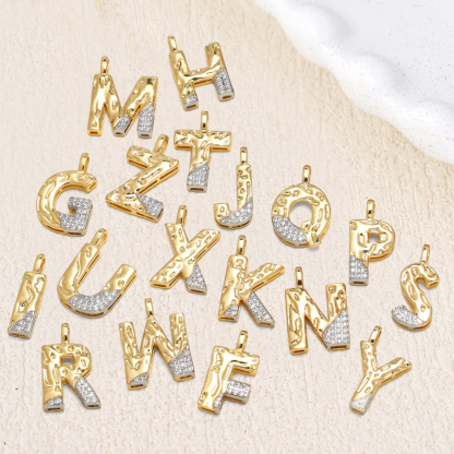 Personalized Bubble Double Plated Letter Initial Necklace