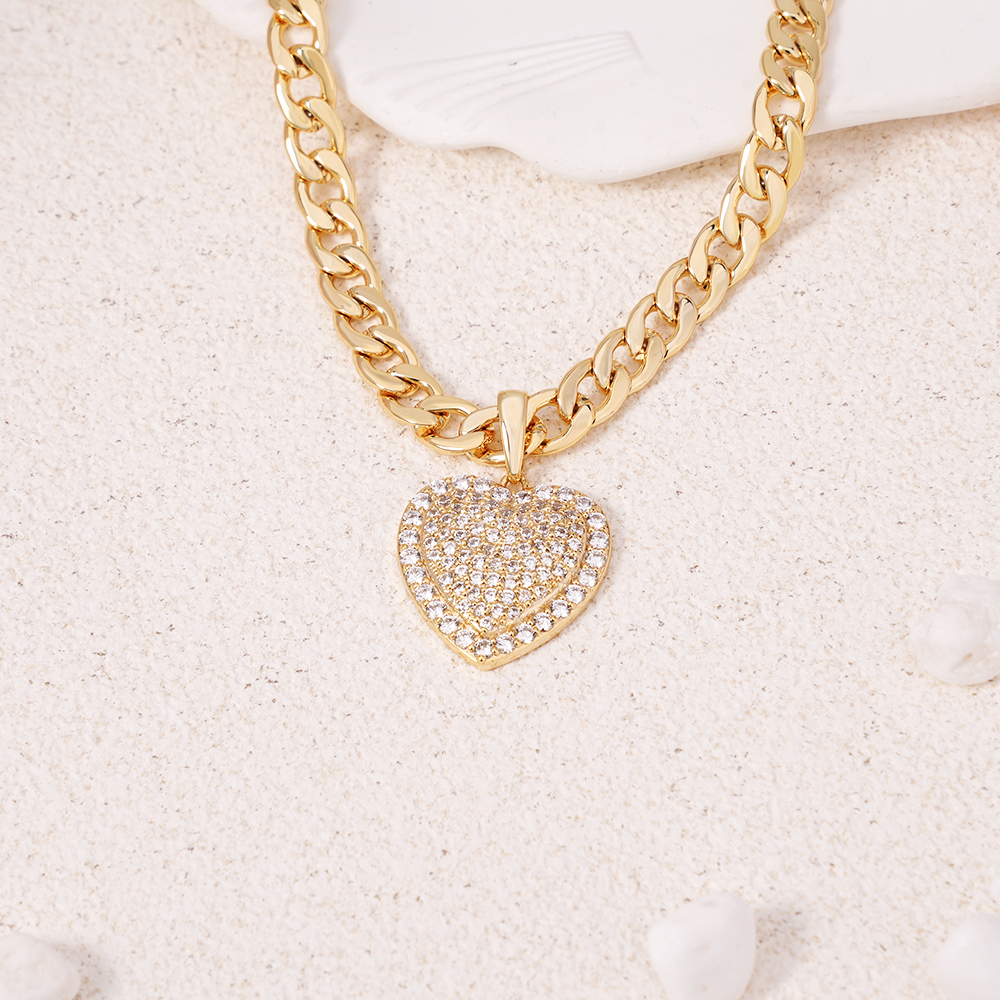 Heart Love Pendant Jewelry Set Zircon Necklace RX Ring and Stud Earrings