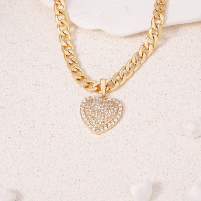 Heart Love Pendant Jewelry Set Zircon Necklace RX Ring and Stud Earrings