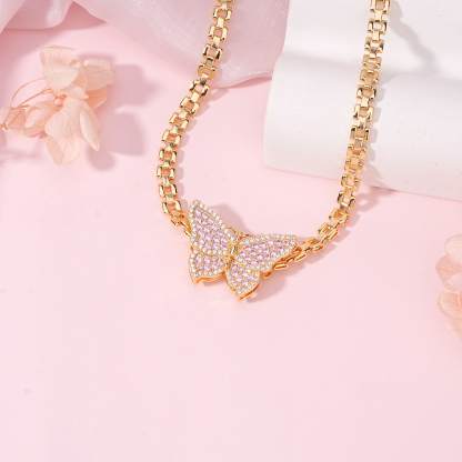 6.5mm RX Chain with Butterfly Pendant RX Style Necklace 