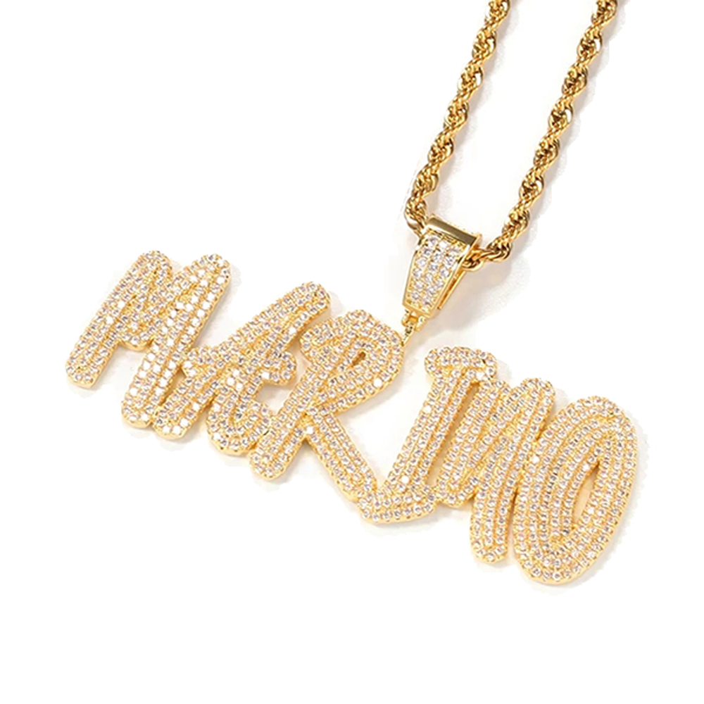 Hip Hop Style Iced Out Personalized Custom Name Necklace