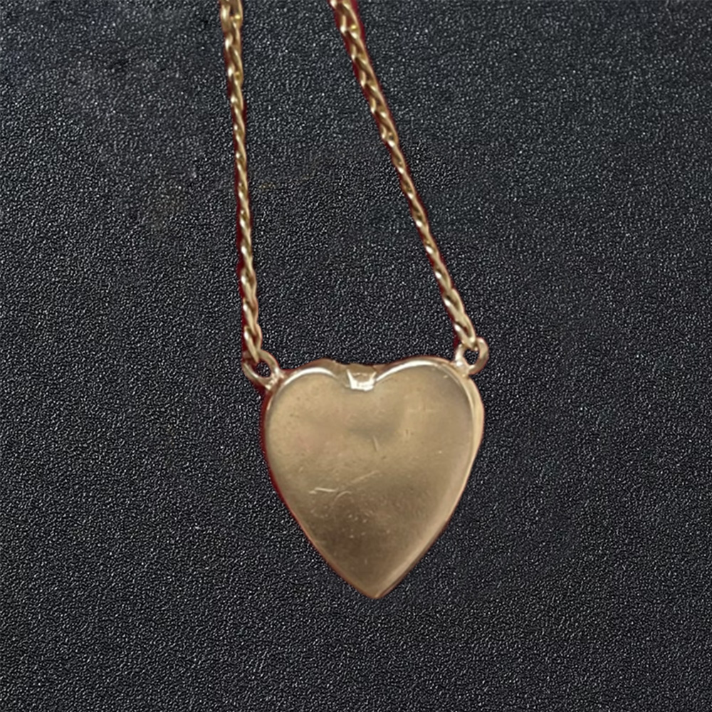 Nugget Style Gold Plated Heart Necklace With Birthstone