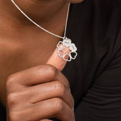 Personalized 1-6 Leaf Clover Name Necklace