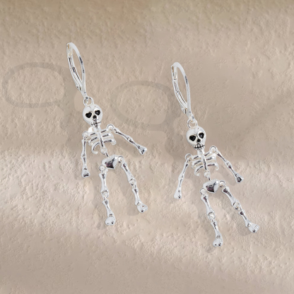 Skeleton Drop Earring White Halloween Earrings 