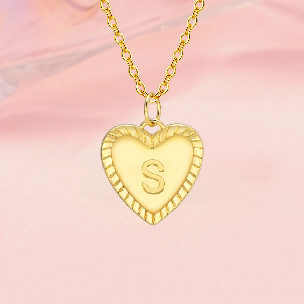 Personalized Heart Shaped Initial Necklaces