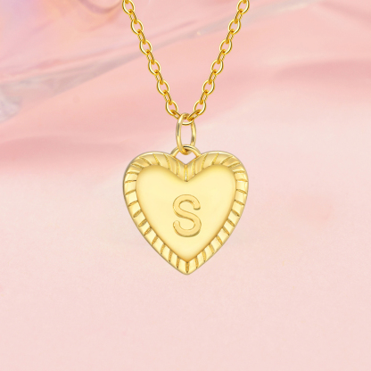 Personalized Heart Shaped Initial Necklaces