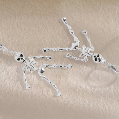 Skeleton Drop Earring White Halloween Earrings 