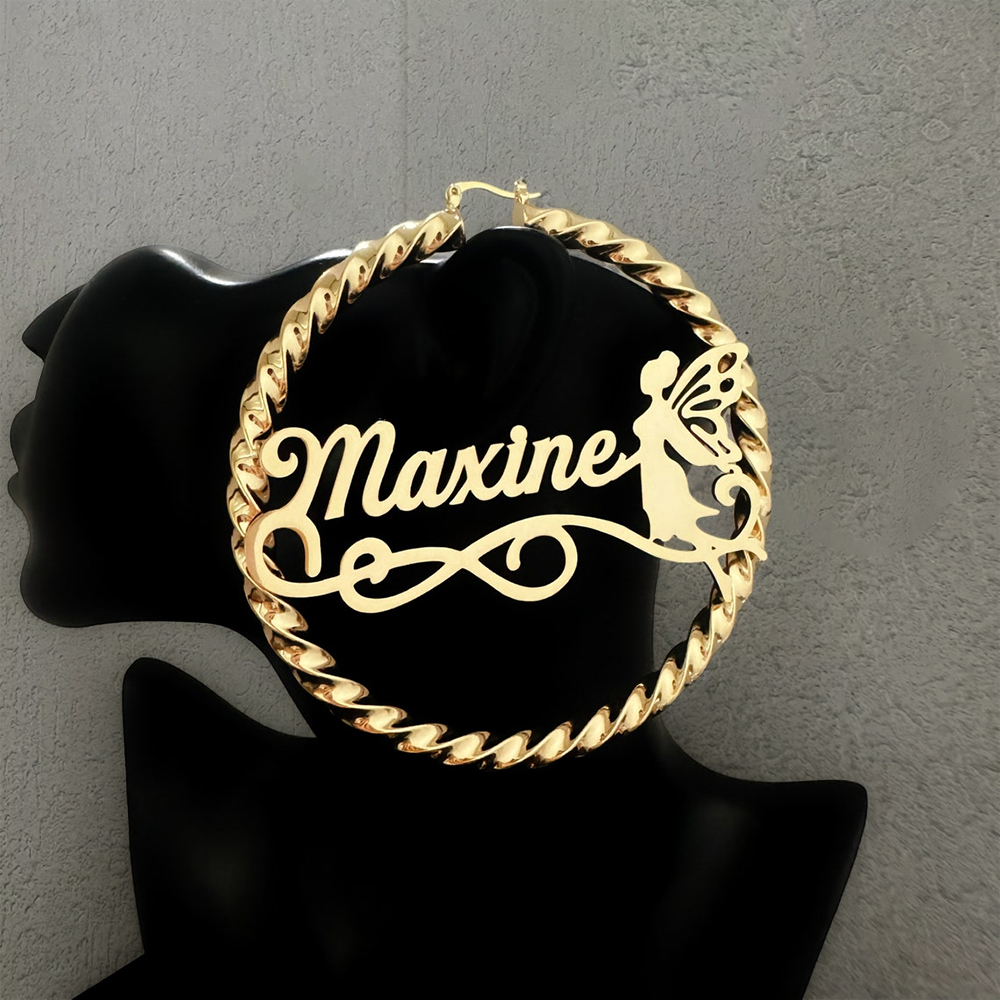 Twist Hoop Name Earrings Custom Earrings For Women