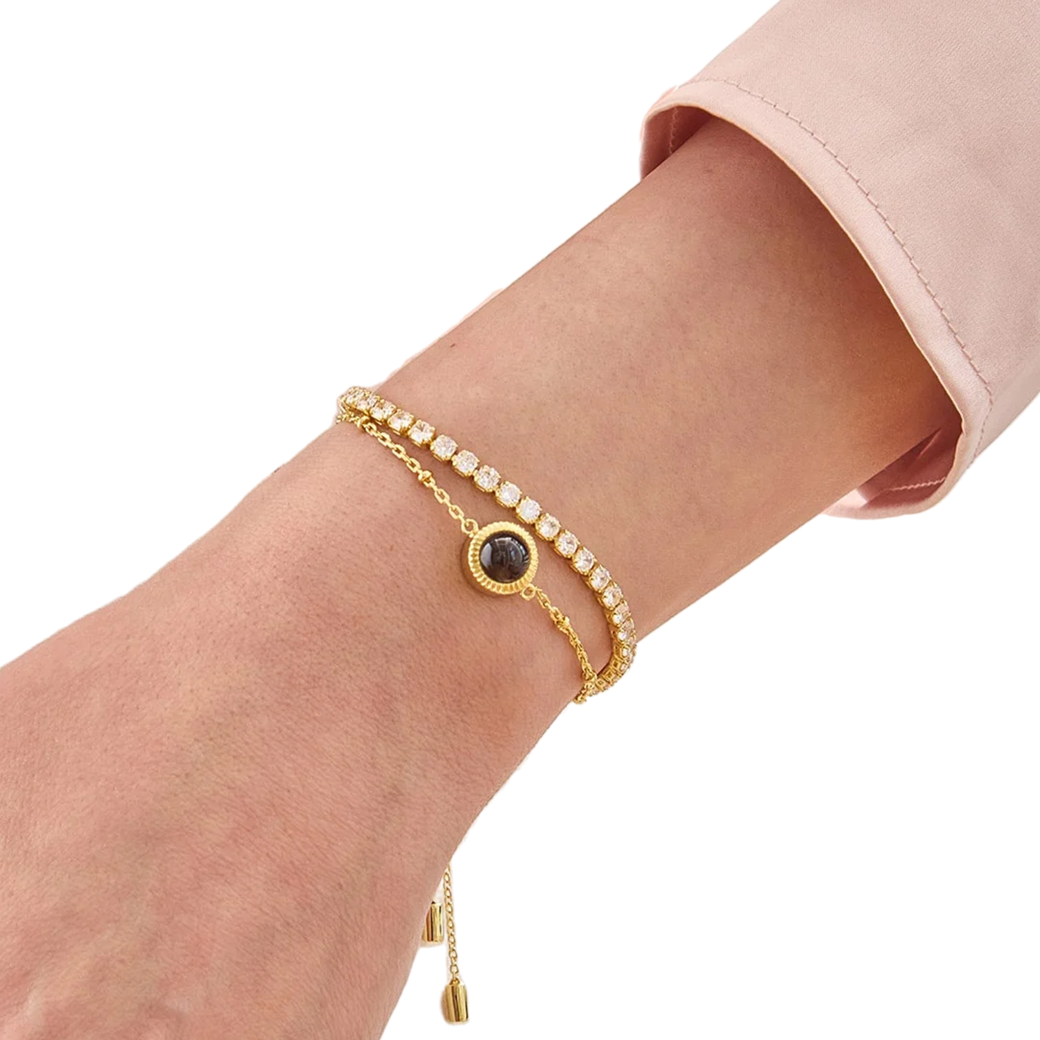 Personalized Tennis Chain Photo Projection Bracelet